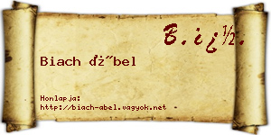 Biach Ábel névjegykártya